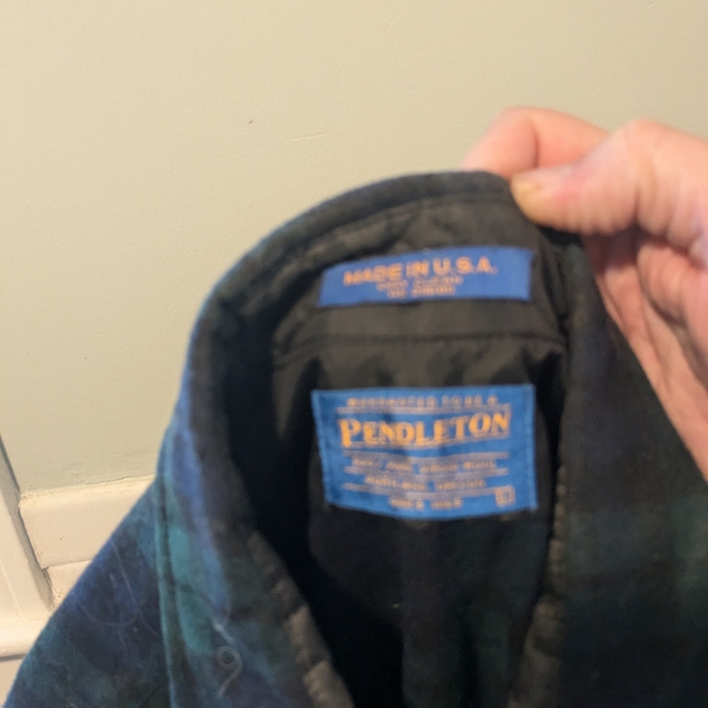 Pendleton Wool Black Watch Button Down Shirt L - image 3
